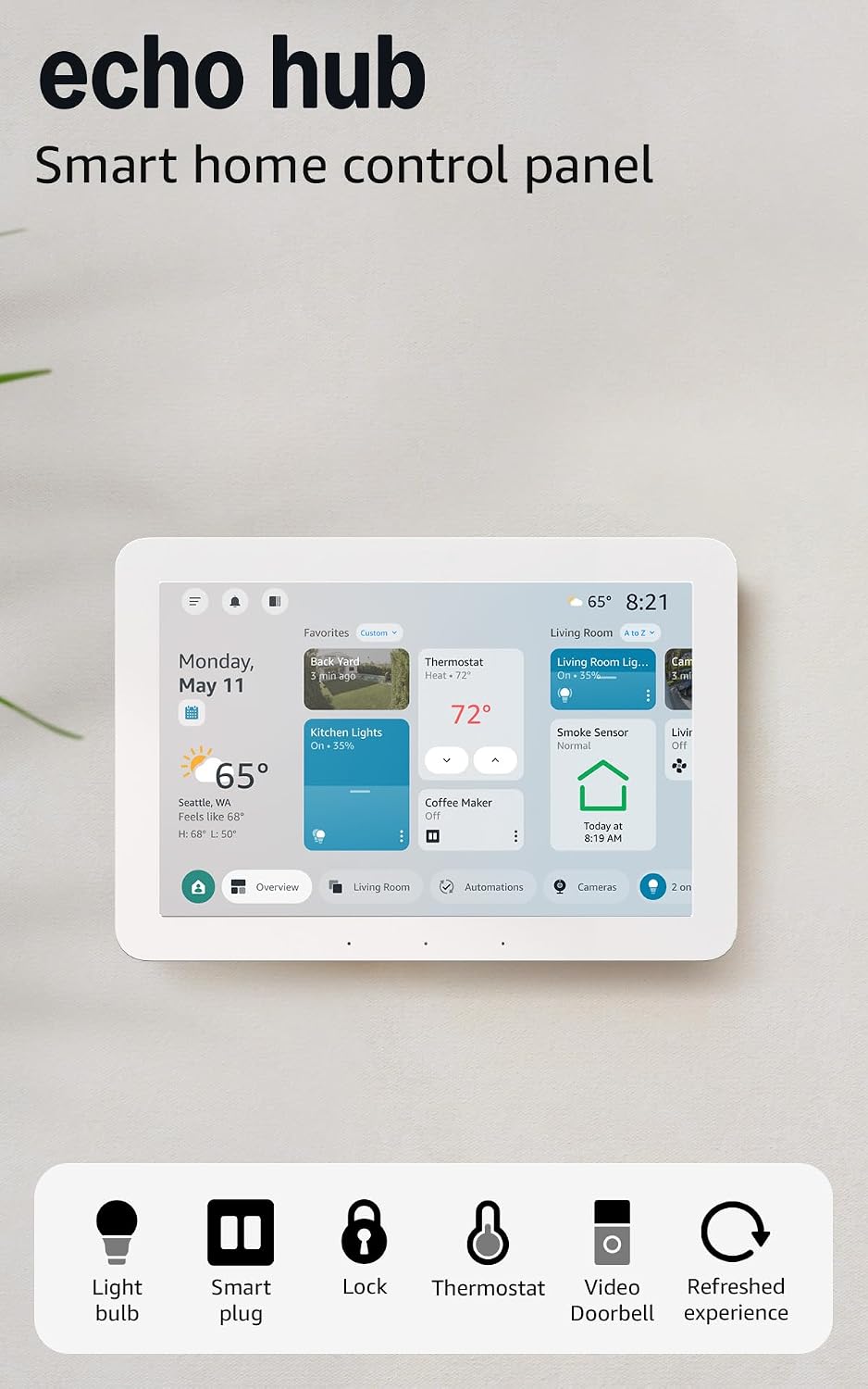 Amazon Amazon Echo Hub panel de casa inteligente de 8" (hub Zigbee y Thread)